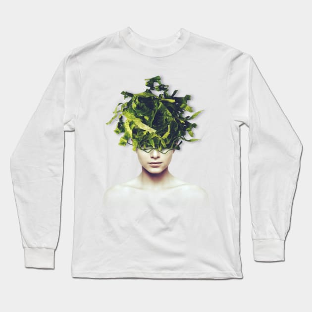 Lettuce head portrait Long Sleeve T-Shirt by reesea